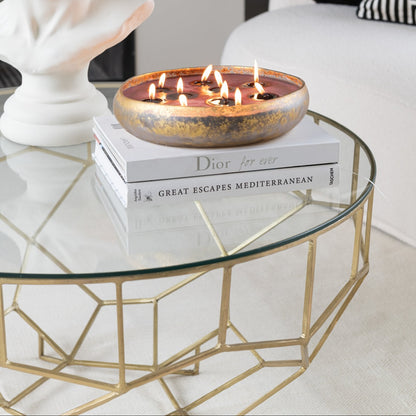 Salontafel Moza Metaal/Glas Goud J-Line