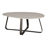 Salontafel Muka hoog dark grey base white marmer PTMD - Salontafel - PTMD - livinglovely.nl