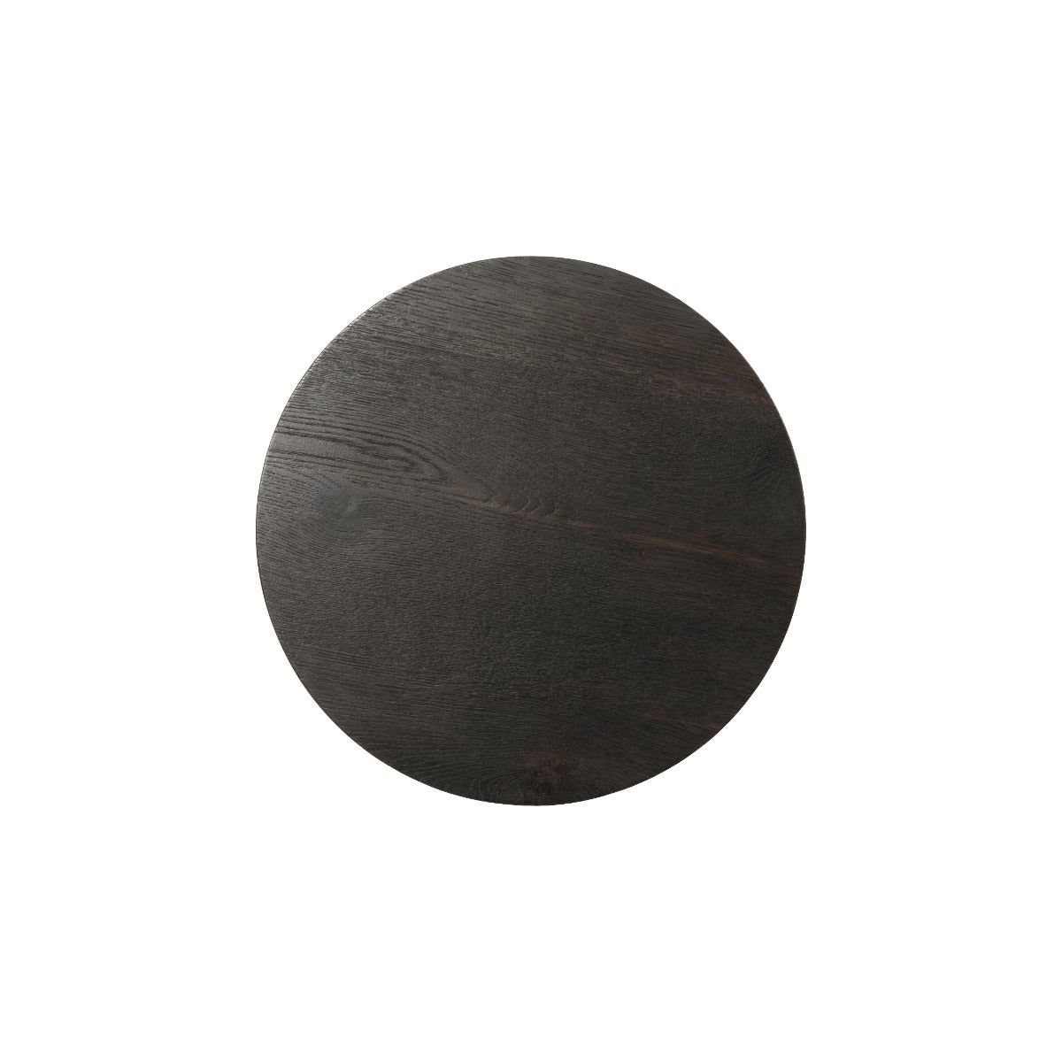 Bovenaanzicht van het eikenhouten blad van de salontafel Novero espresso