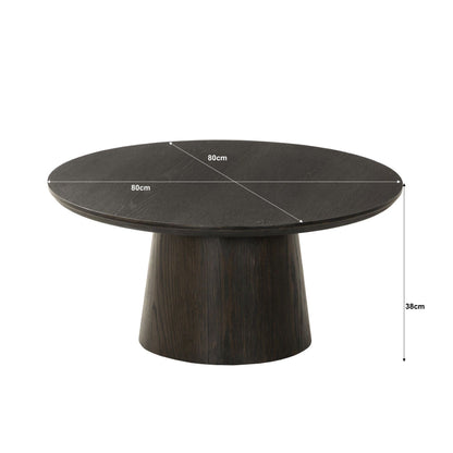 Afmetingen Salontafel Novero Ø80cm: Ø80cm x H38cm