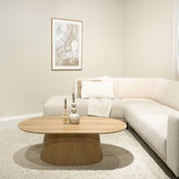 Salontafel Novero naturel 120cm in een woonkamer