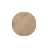 Bovenaanzicht van het eikenhouten blad van de salontafel Novero naturel