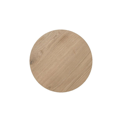 Bovenaanzicht van het eikenhouten blad van de salontafel Novero naturel