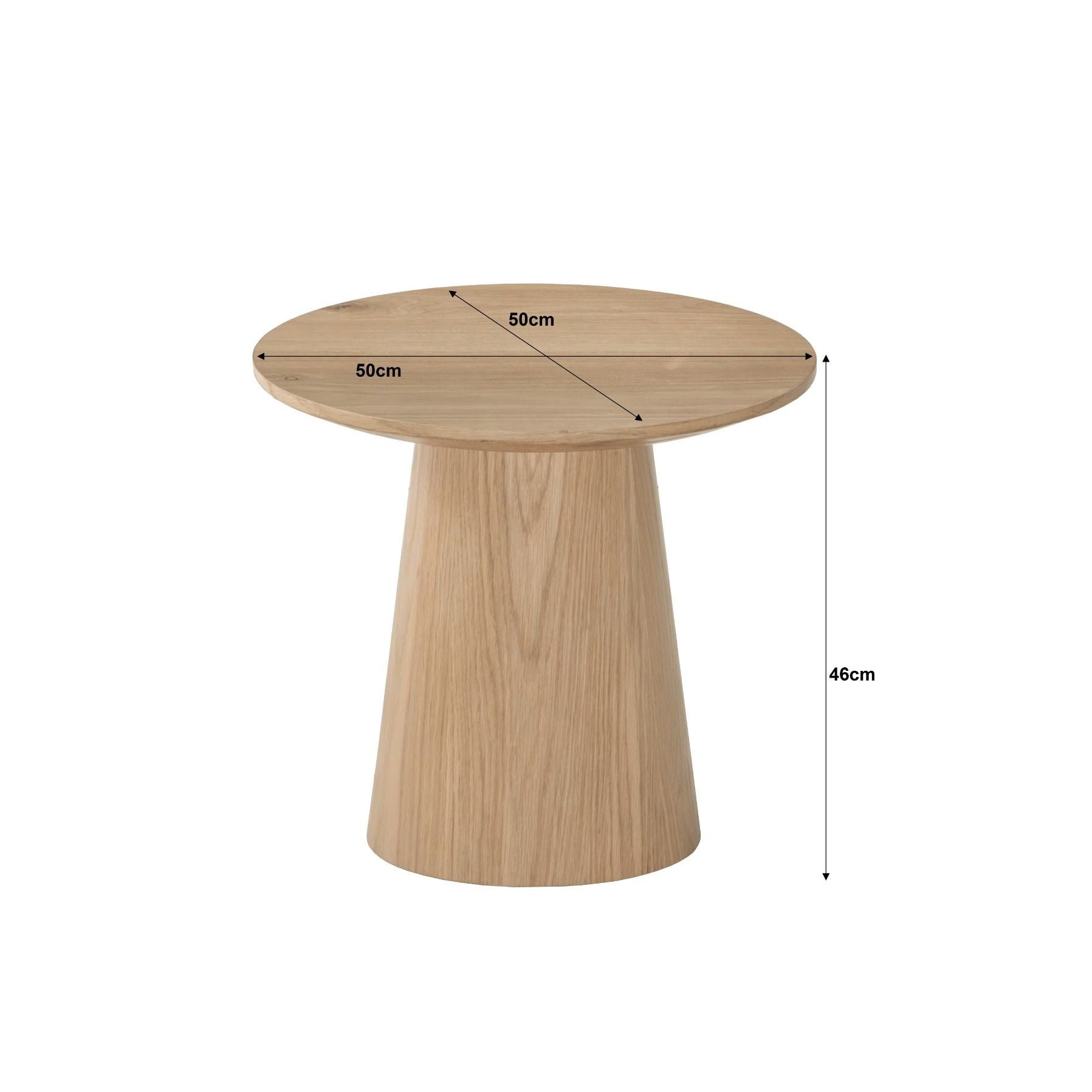 Afmetingen Salontafel Novero Ø50cm: Ø50cm x H46cm