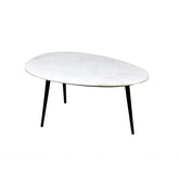 Salontafel Organic Marble Wit 70cm van Livingfurn, L70cm x B50cm x H35cm