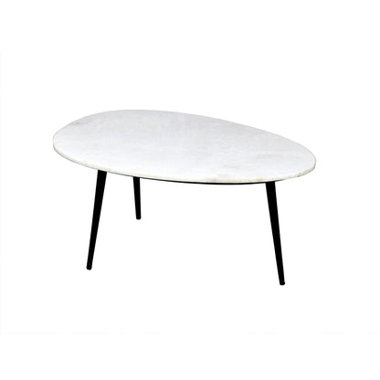 Salontafel Organic Marble Wit 70cm van Livingfurn, L70cm x B50cm x H35cm