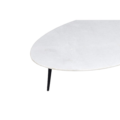 Organisch gevormde salontafel Organic Marble 70cm in Wit