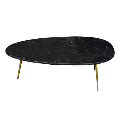 Salontafel Organic Marble Zwart Goud 110cm van Livingfurn