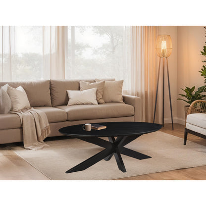 Ovale salontafel Oslo 130cm in Zwart