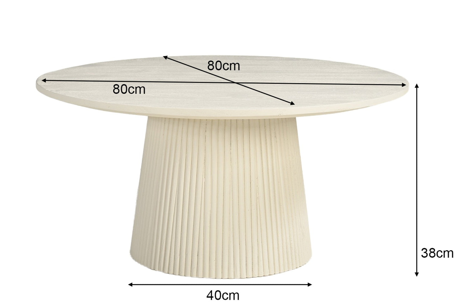 Patrice salontafel van Livingfurn, afmetingen Ø80cm x H38cm