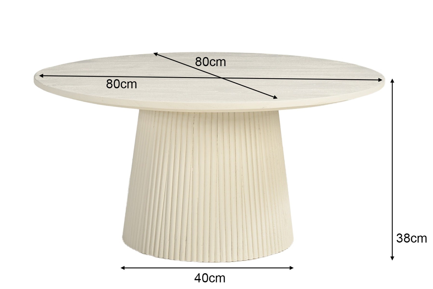 Patrice salontafel van Livingfurn, afmetingen Ø80cm x H38cm