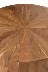 Salontafel Rond Acacia Hout/Mdf Naturel Dia90x35cm J-Line - Salontafel - J-Line - livinglovely.nl