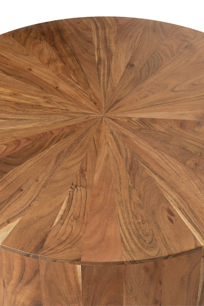 Salontafel Rond Acacia Hout/Mdf Naturel Dia90x35cm J-Line - Salontafel - J-Line - livinglovely.nl