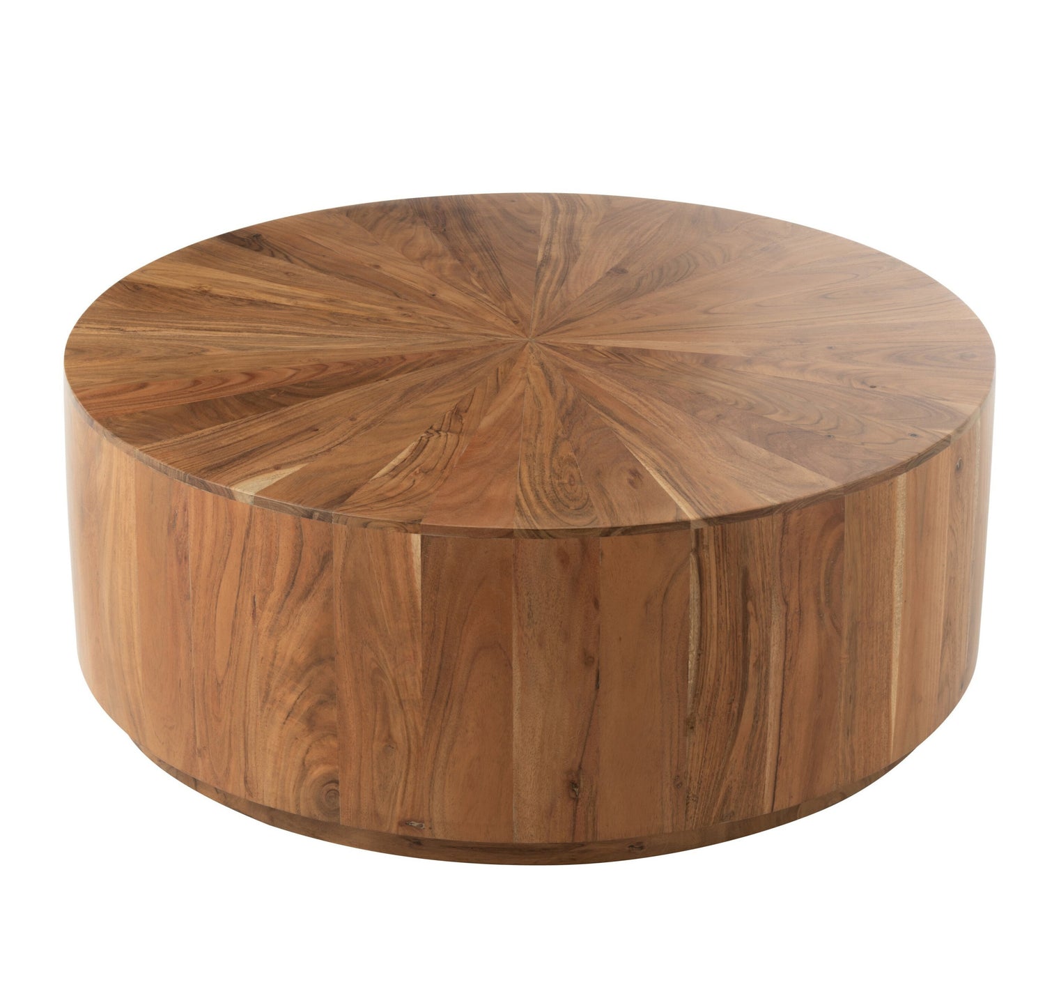 Salontafel Rond Acacia Hout/Mdf Naturel Dia90x35cm J-Line - Salontafel - J-Line - livinglovely.nl