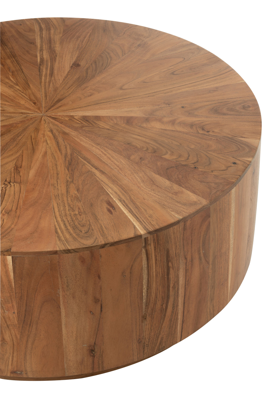 Salontafel Rond Acacia Hout/Mdf Naturel Dia90x35cm J-Line - Salontafel - J-Line - livinglovely.nl