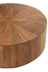 Salontafel Rond Acacia Hout/Mdf Naturel Dia90x35cm J-Line - Salontafel - J-Line - livinglovely.nl