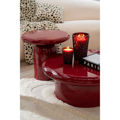 Salontafel Rond Gelakt Metaal Rood Ø76cm J-Line