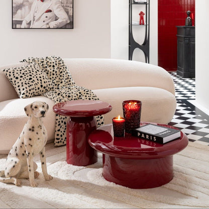Salontafel Rond Gelakt Metaal Rood Ø76cm J-Line