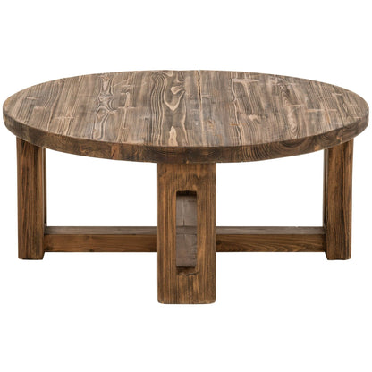 Salontafel Rond Gerecycled Hout Bruin J-Line