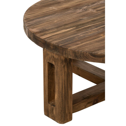 Salontafel Rond Gerecycled Hout Bruin J-Line