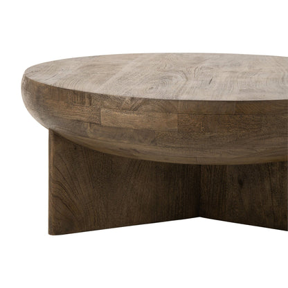 Salontafel Rond Mangohout Donkerbruin Ø90cm J-Line