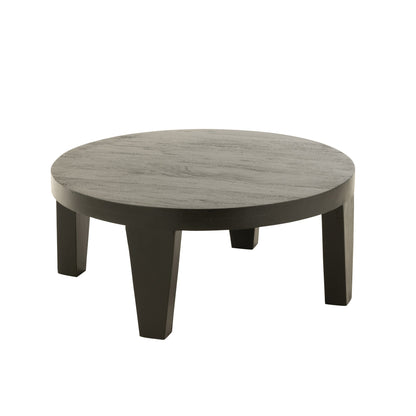 Salontafel Rond Mangohout Mat Zwart J-Line