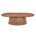 Ovale salontafel Salvator van Livingfurn in mangohout Pecan met geribbelde middenpoot