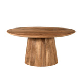 Ronde salontafel Salvator van Livingfurn in mangohout Pecan, 80 cm doorsnee