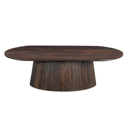 Ovale salontafel Salvator van Livingfurn in donker mangohout Walnut