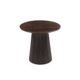 Salvator salontafel Walnut schuin van boven gezien met rond blad