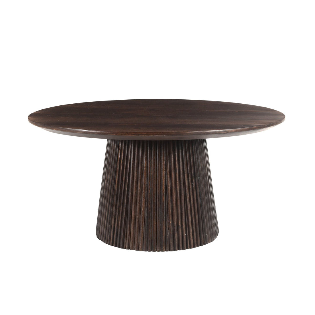 Ronde salontafel Salvator van Livingfurn in donker mangohout Walnut, 80 cm doorsnee