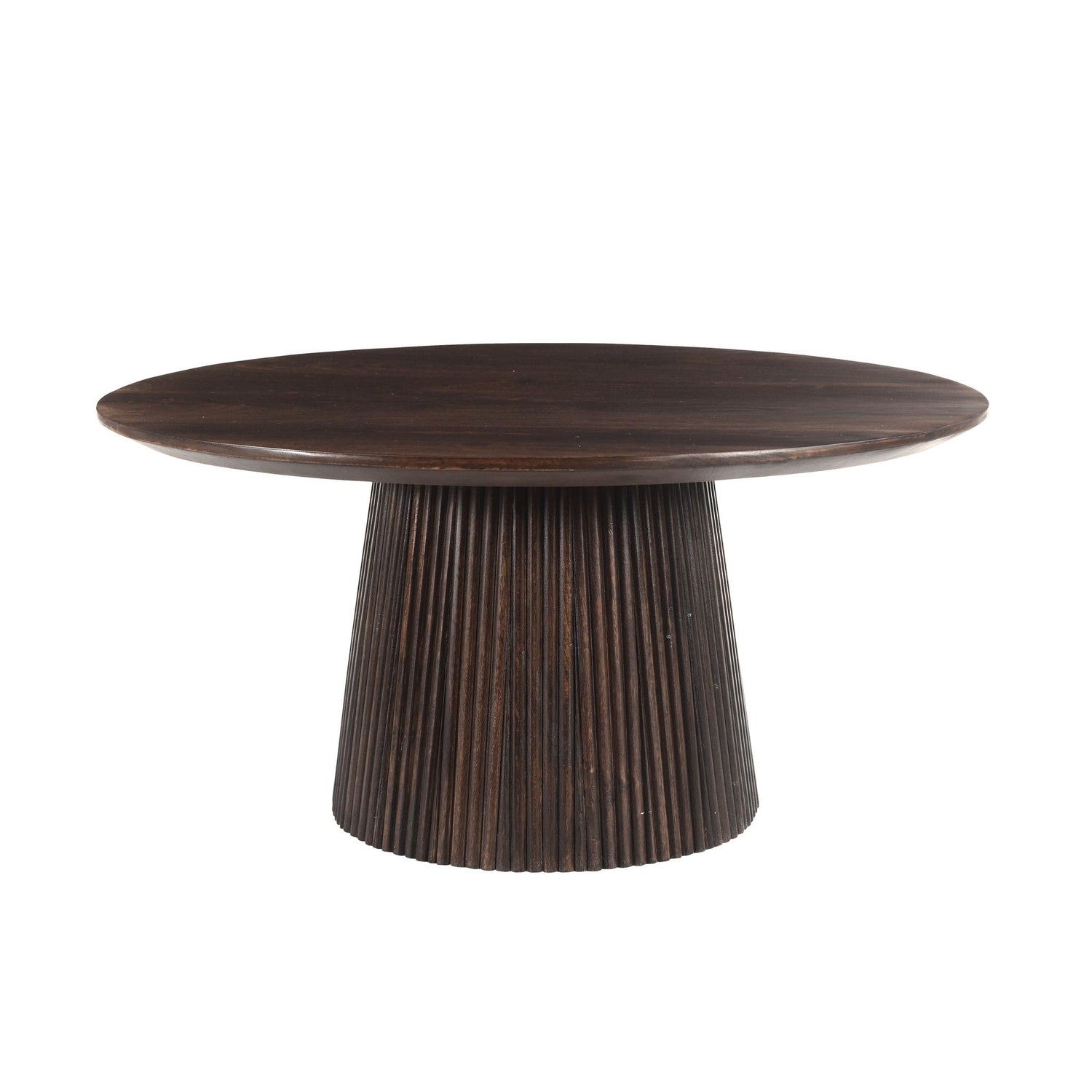 Ronde salontafel Salvator van Livingfurn in donker mangohout Walnut, 80 cm doorsnee