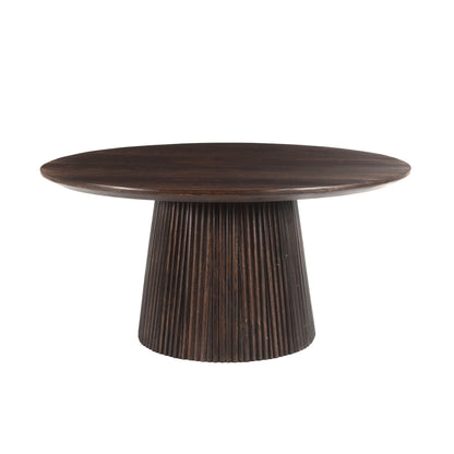 Ronde salontafel Salvator van Livingfurn in donker mangohout Walnut, 80 cm doorsnee