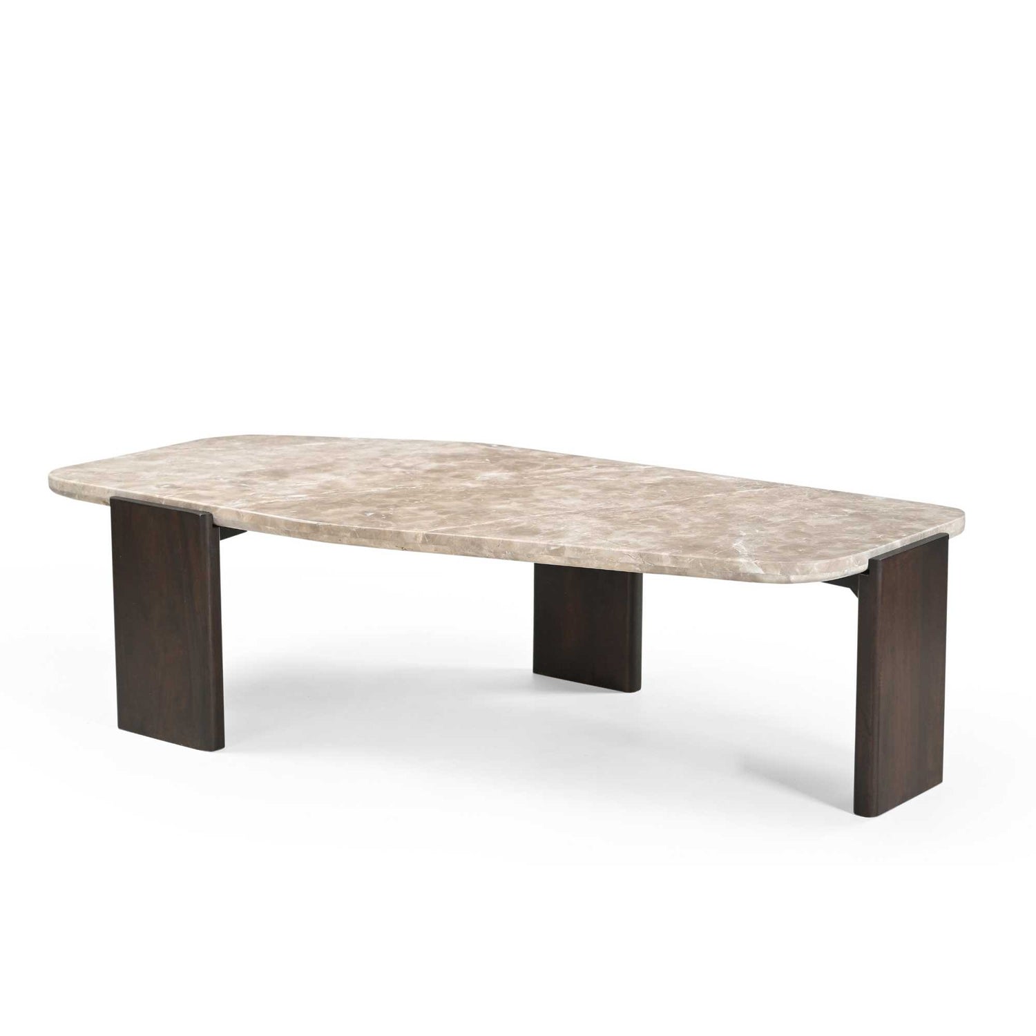 Bovenaanzicht van de Salontafel Silva van Starfurn met de adering in het marmer