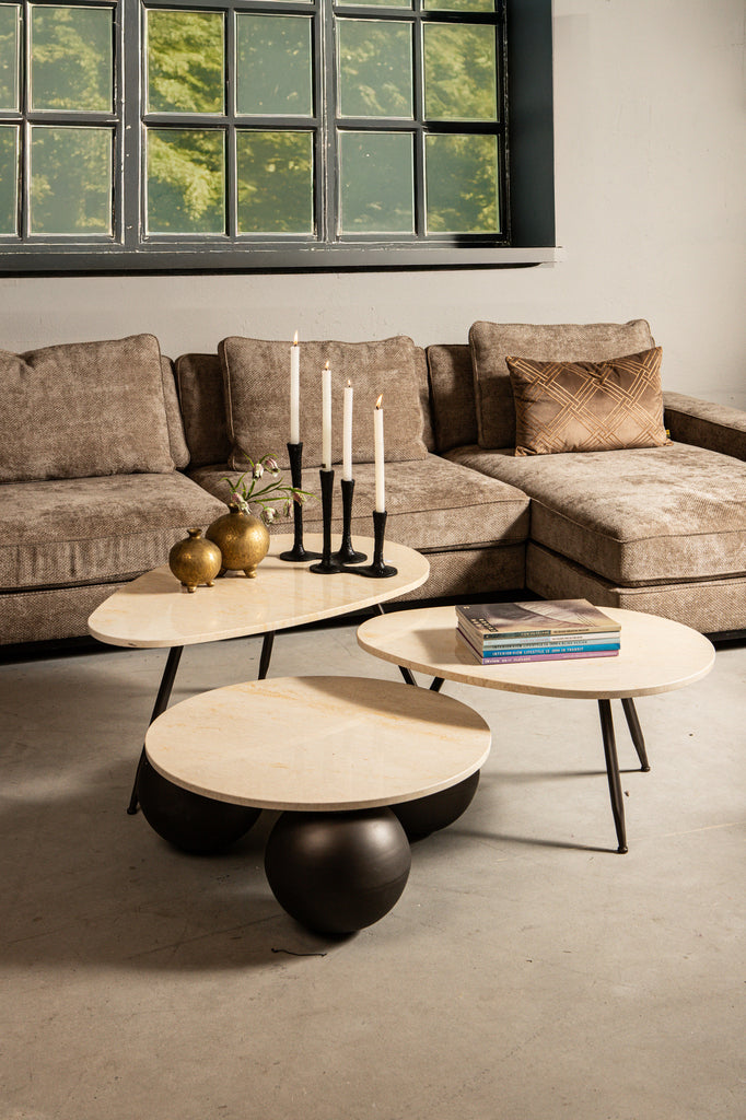 Salontafel Skippy Beige Marmer PTMD - Salontafel - PTMD - livinglovely.nl