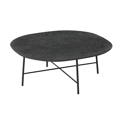 Salontafel Soho semi rond zwart Mortex zijaanzicht DTP Home