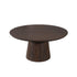 Lage Solana salontafel van 80 cm schuin van boven met warme bruine houtnerf