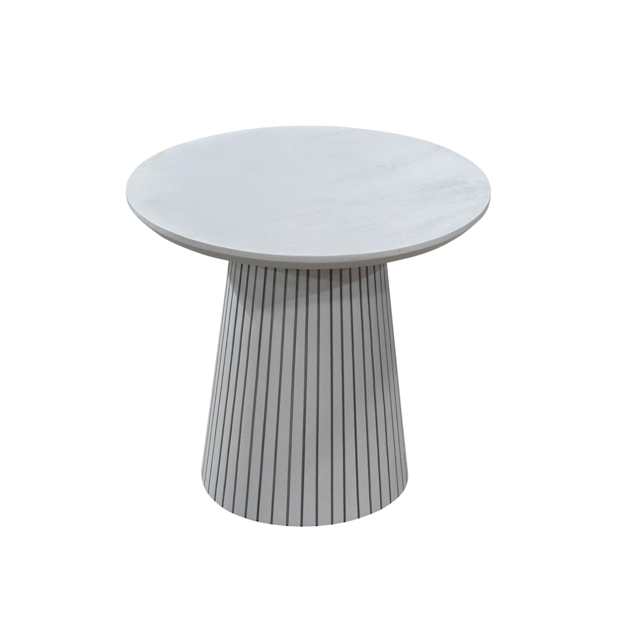 Kleine salontafel Solana van Starfurn, 50 cm breed en 46 cm hoog in mangohout taupe