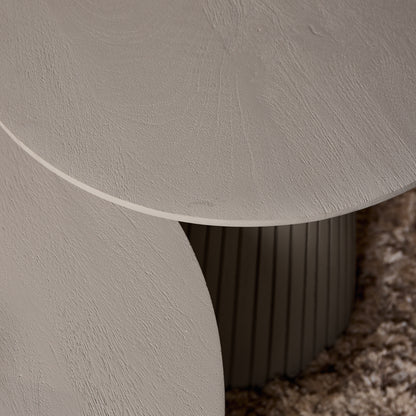 Rond mangohouten blad van de Salontafel Solana, 80 cm in doorsnee
