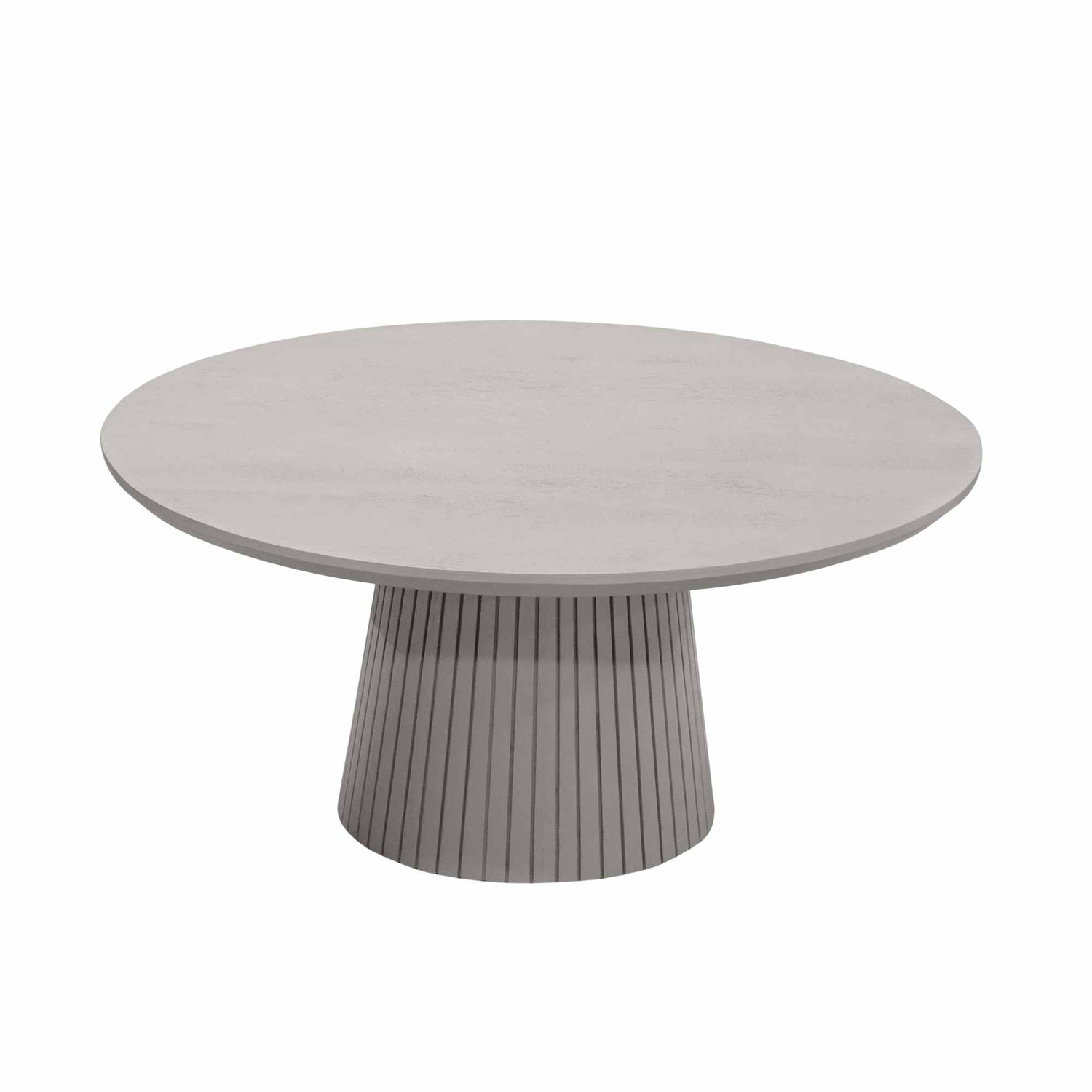 Grote ronde salontafel Solana van Starfurn midden in een zithoek