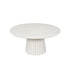 Ronde salontafel Solana van Starfurn in zandkleurig mangohout met 80 cm doorsnee