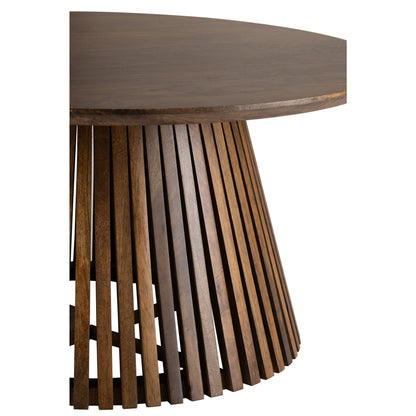 Salontafel Vincent van J-Line, detail van het bruine tafelblad en de houten latten