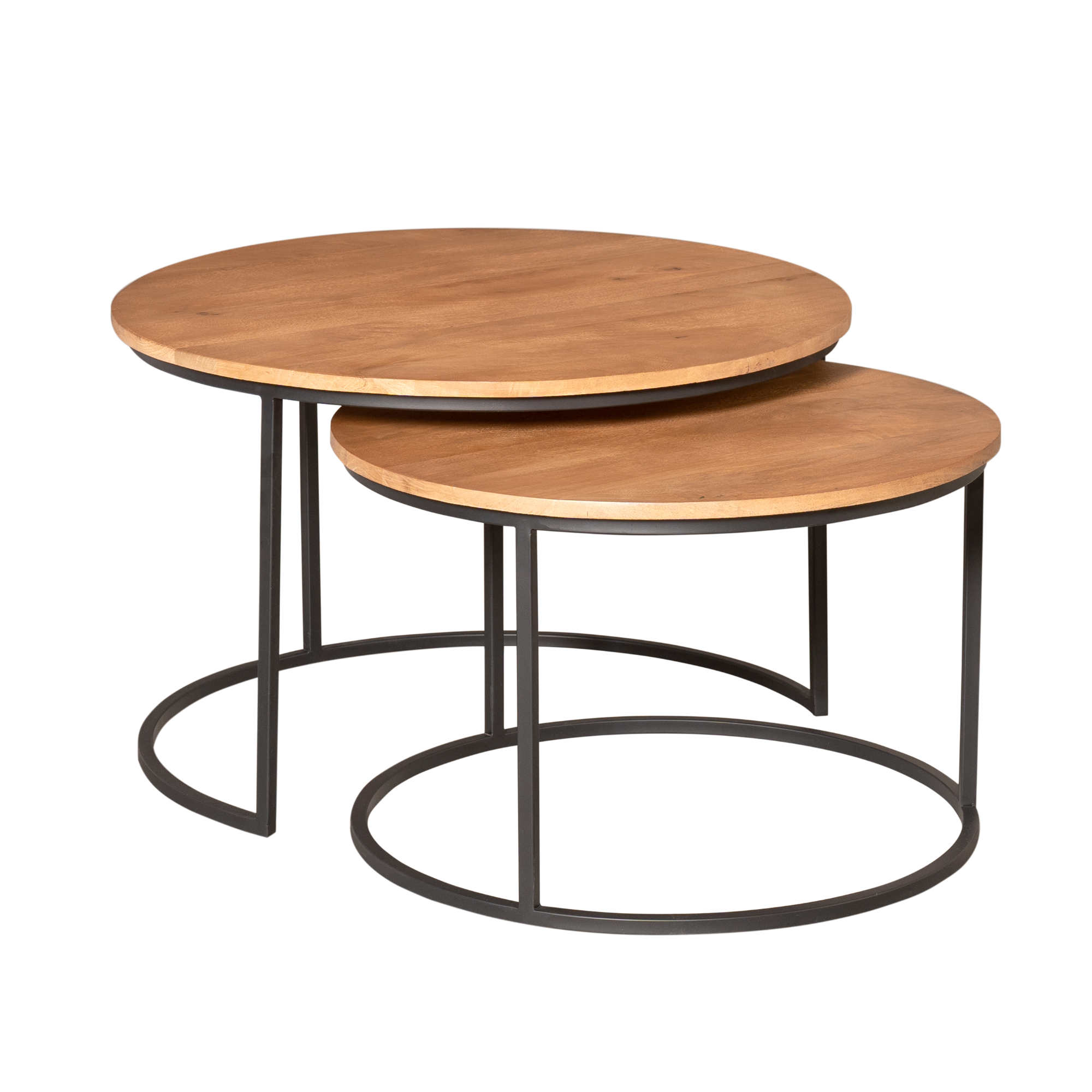 Salontafels Madison set van 2 van Starfurn schuin aanzicht van de grote en de kleine salontafel