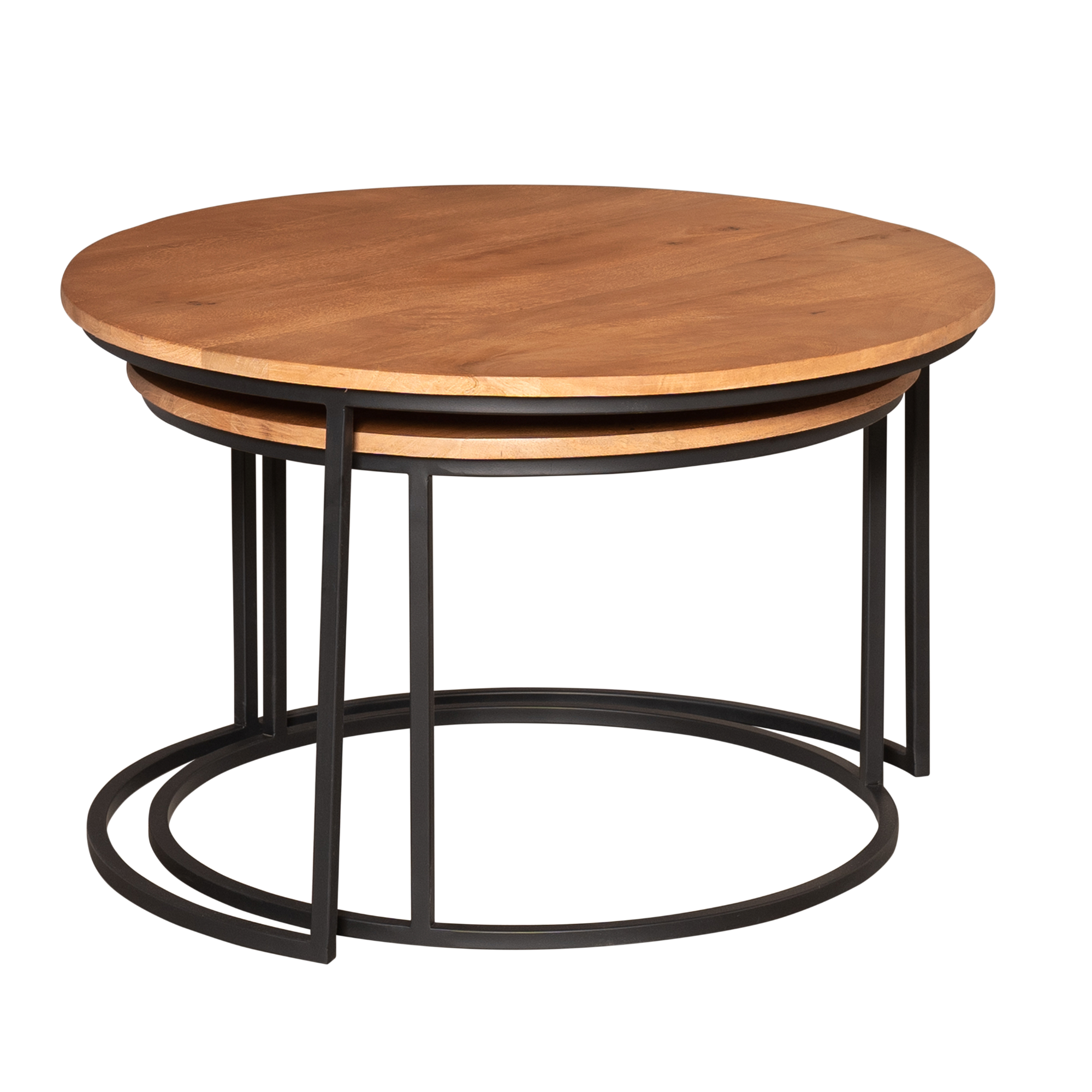 Salontafels Madison set van 2 van Starfurn de kleine tafel deels onder de grote geschoven