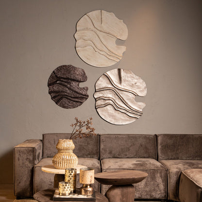 Samraj White MDF Wall Panel Wave Structure PTMD - Wandpaneel - PTMD - livinglovely.nl