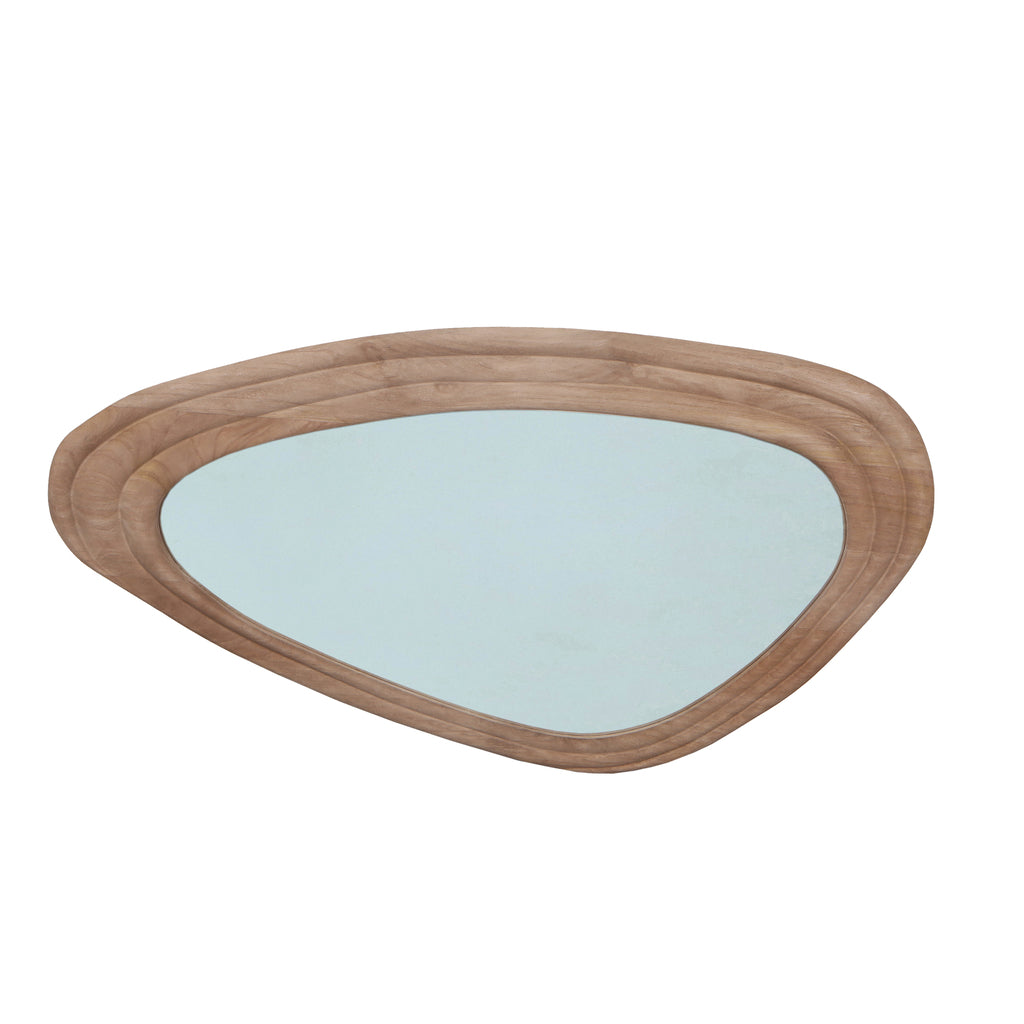 Santin Natural mango wood organic triangle Spiegel PTMD - Spiegel - PTMD - livinglovely.nl