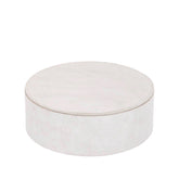 Saria Set Van 3 Opbergdozen Suède Beige Rond van PTMD, productfoto vanuit een andere hoek