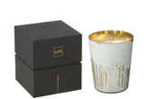Scented Candle Noa Forest Soya White/Gold Colored Medium-68H - - J-Line - livinglovely.nl