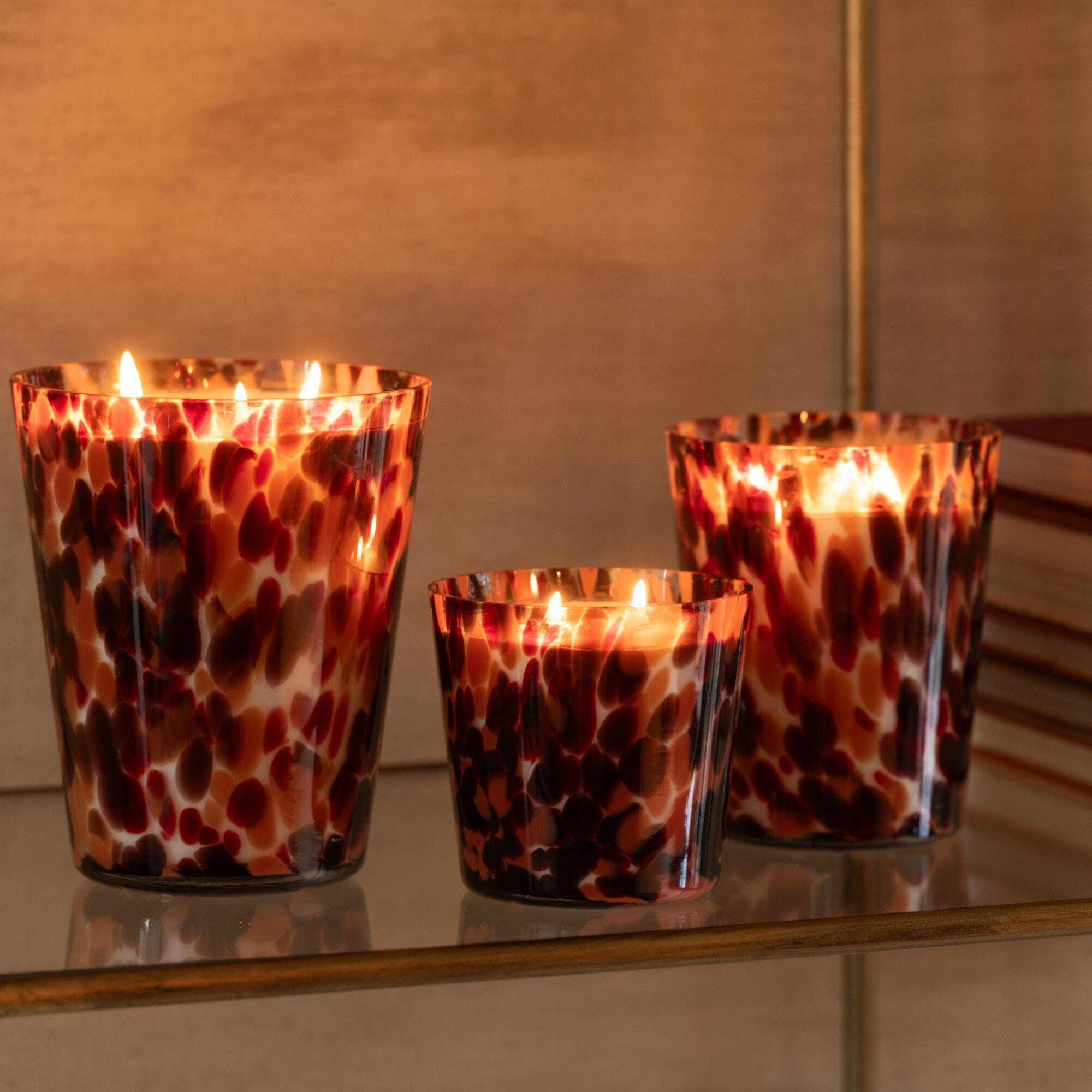 Scented Candle Noa Red Mix Small-50 Hours - - J-Line - livinglovely.nl