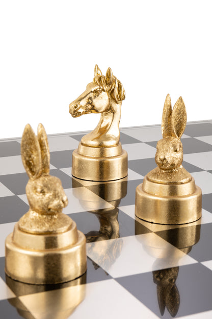 Schaakspel Dieren Polyresin Mix J-Line - Schaakspel - J-Line - livinglovely.nl